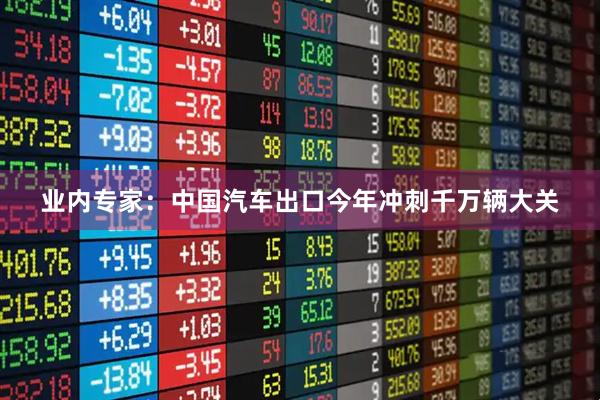 业内专家：中国汽车出口今年冲刺千万辆大关